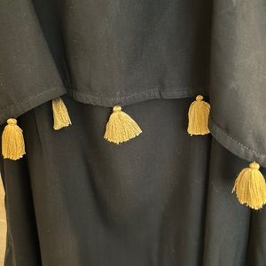 ESCAPADA LIVING Black dress with gold fringe Size M